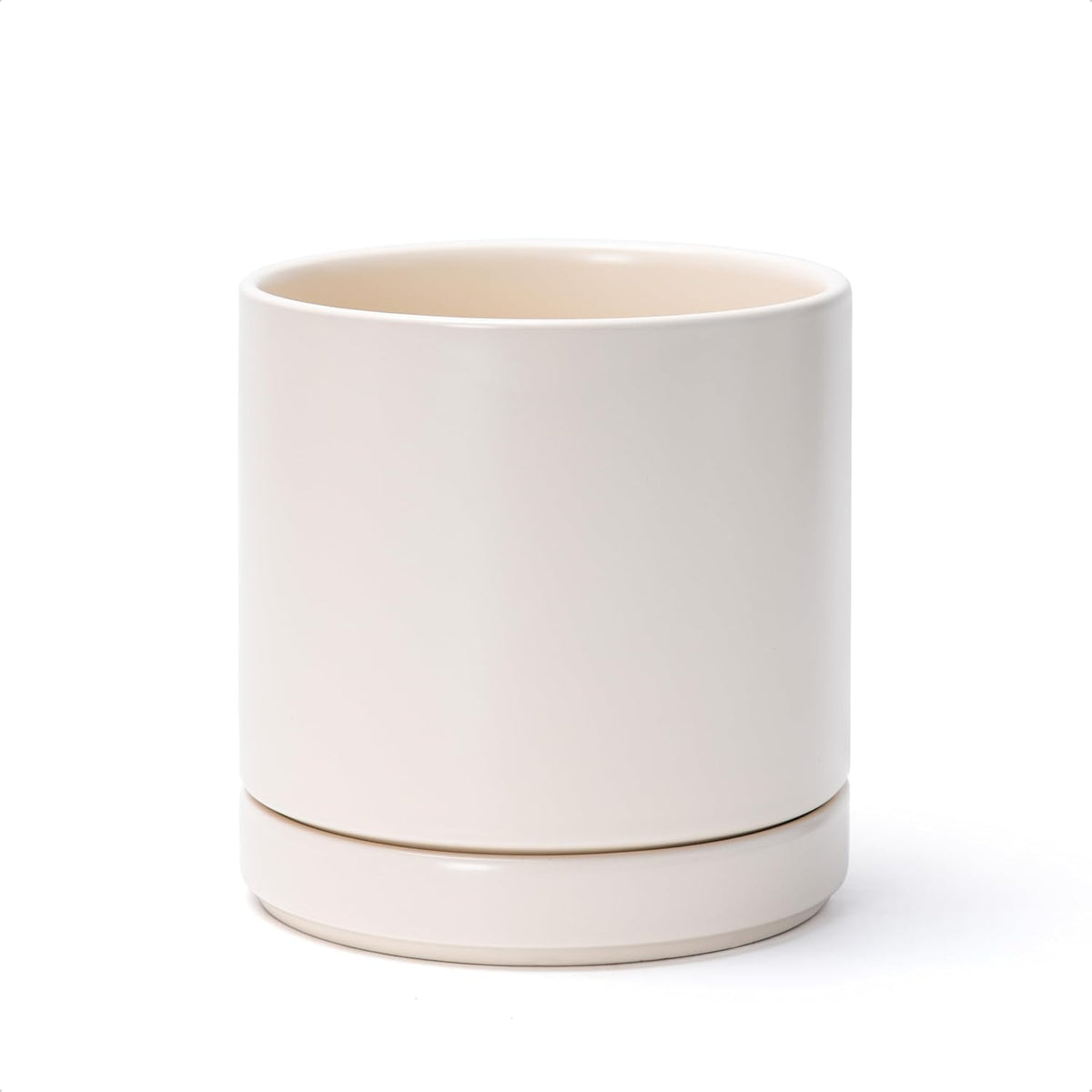 Minimal Ceramic Planter with Saucer