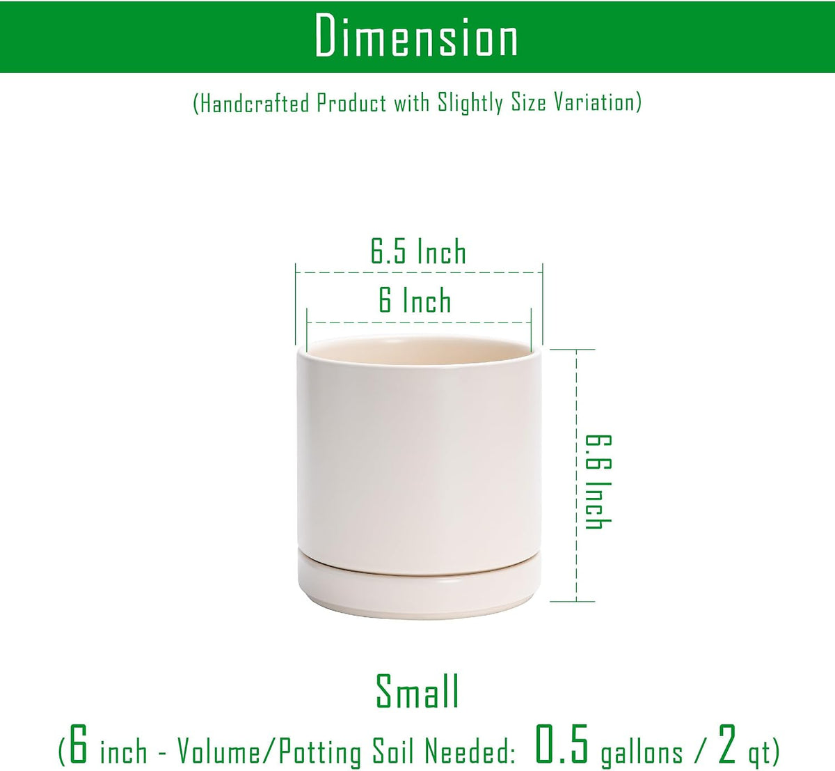 Minimal Ceramic Planter with Saucer